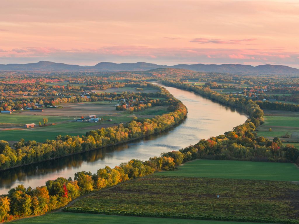 beautiful overlook of Connecticut river in the fall from Mt Suga